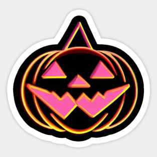 Jack O Lantern Pink Pumpkin Halloween Spooky Sticker